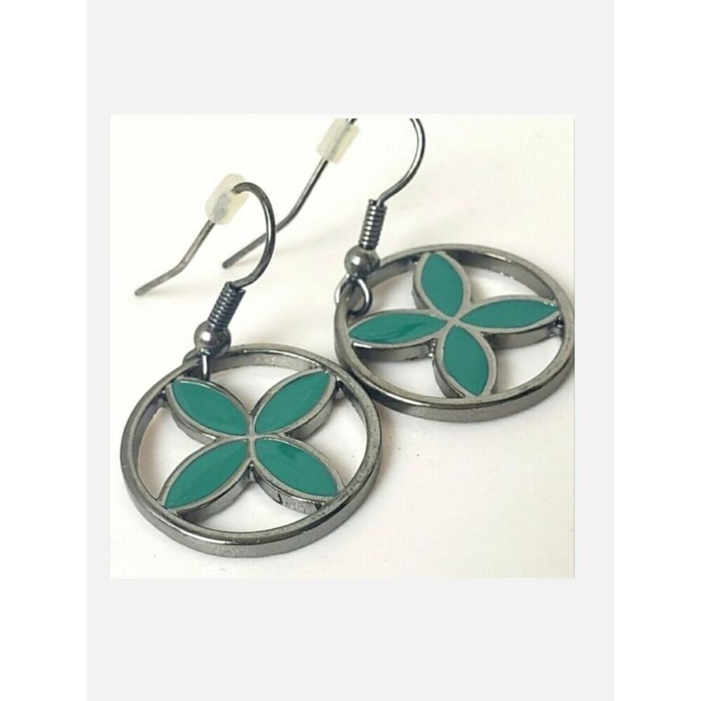 FRENCH HOOK Inlay-Look Dangling Earrings